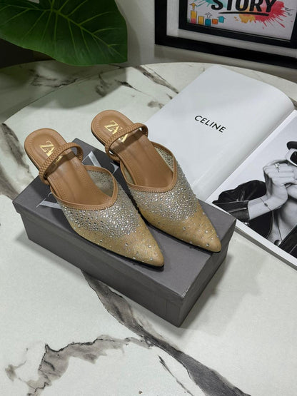 Zara Rhinestone Net Heel