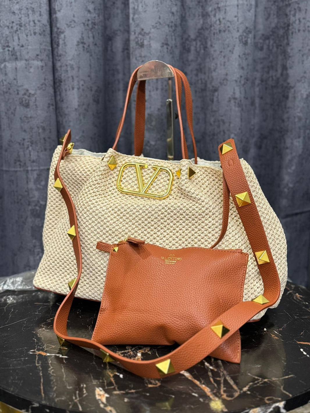 Valentino Garavani Medium Summer Straw Tote Bag