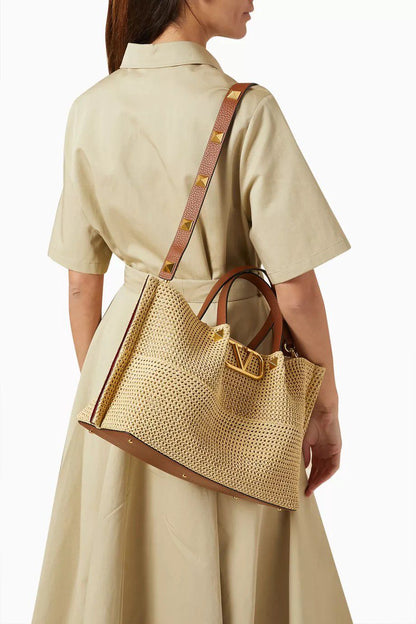 Valentino Garavani Medium Summer Straw Tote Bag