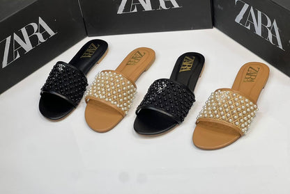 Zara Pearl Slippers