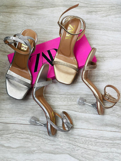 Zara Stone Embelished Heels