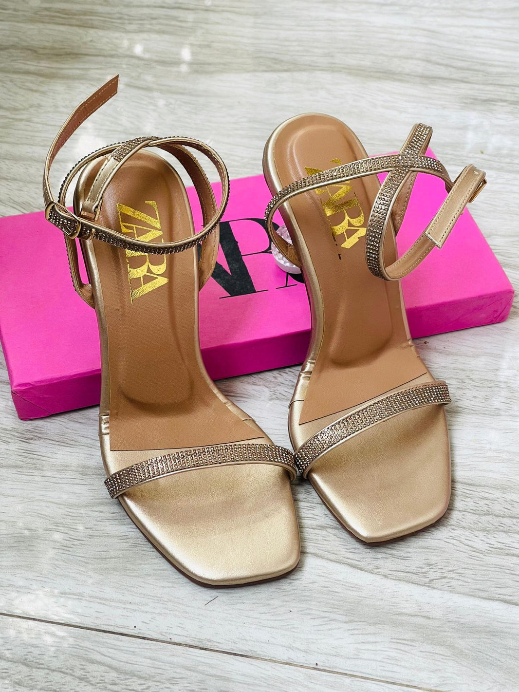 Zara Stone Embelished Heels