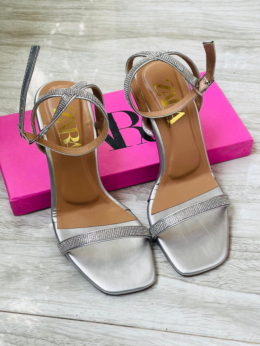 Zara Stone Embelished Heels
