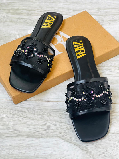 Zara Embroidered Flats