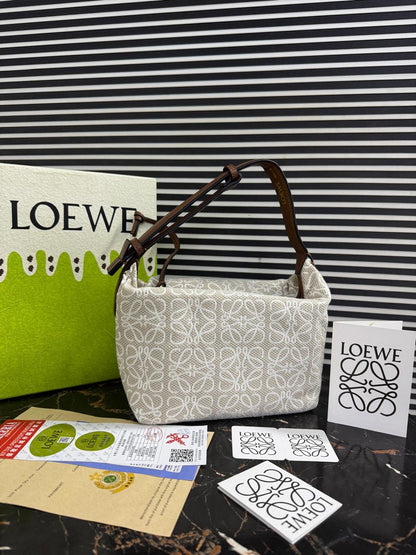 Loewe Small Cubi Anagram Jacquard Canvas Shoulder Bag