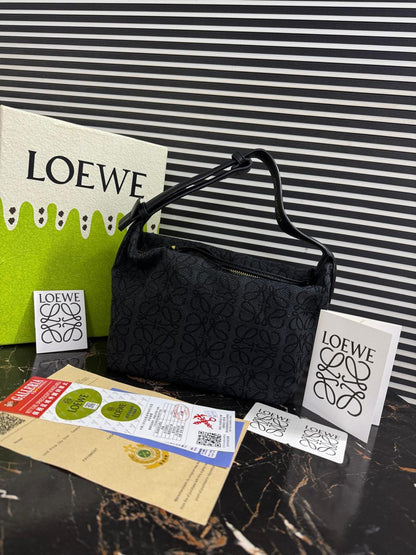 Loewe Small Cubi Anagram Jacquard Canvas Shoulder Bag
