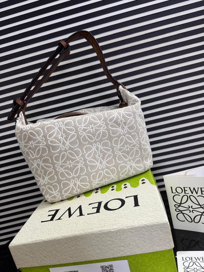 Loewe Small Cubi Anagram Jacquard Canvas Shoulder Bag
