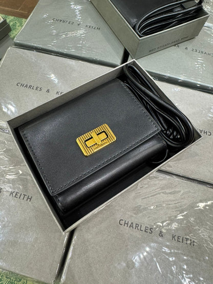 Charles and Keith Edna Turn-Lock Knotted-Strap Wallet