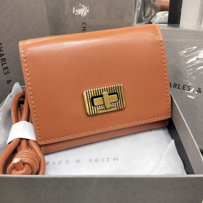 Charles and Keith Edna Turn-Lock Knotted-Strap Wallet