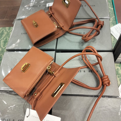 Charles and Keith Edna Turn-Lock Knotted-Strap Wallet