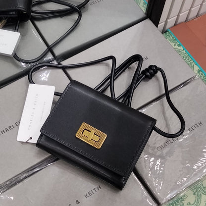 Charles and Keith Edna Turn-Lock Knotted-Strap Wallet