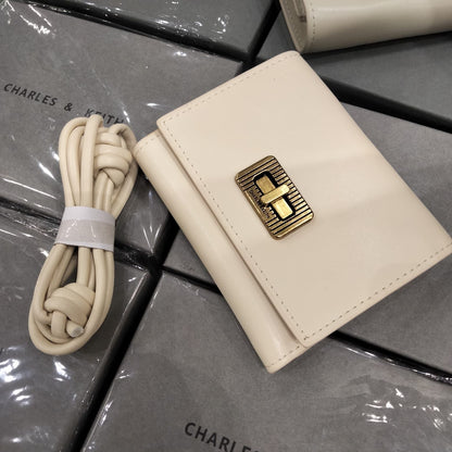 Charles and Keith Edna Turn-Lock Knotted-Strap Wallet