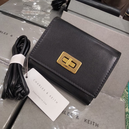 Charles and Keith Edna Turn-Lock Knotted-Strap Wallet