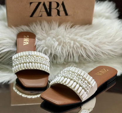 Zara Pearl Slides