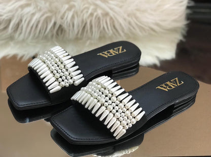 Zara Pearl Slides