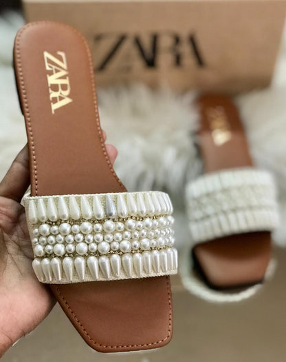 Zara Pearl Slides