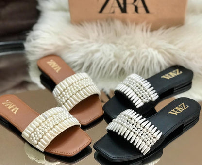 Zara Pearl Slides