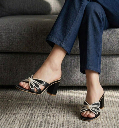 Zara Pearl Block Heels