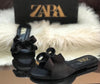 Zara Satin Mash Bow Slippers