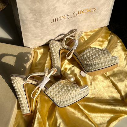 Jc Sacaria 120 embellished satin platform Heels