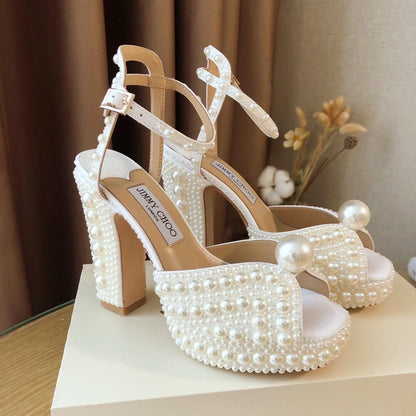 Jc Sacaria 120 embellished satin platform Heels