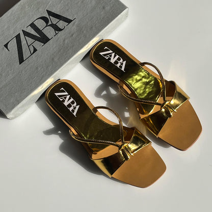 Zara Patent Flats