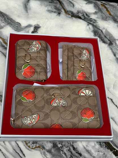 Coach Three Piece Wallet Set