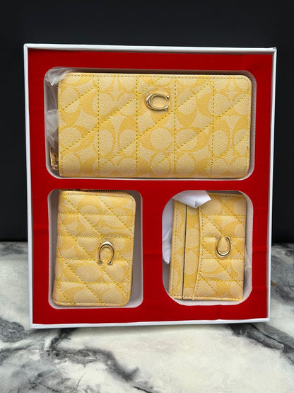 Coach Three Piece Wallet Set