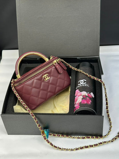 Chanel Bag Set With Bottle