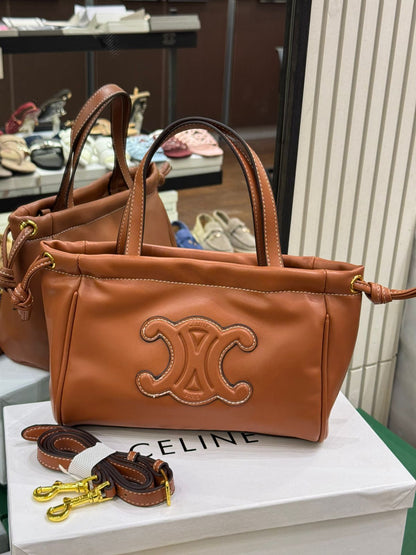 Celine Small Cabas Drawstring Cuir Triomphe Bag