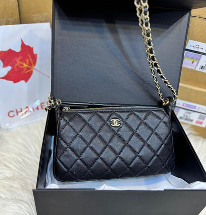 Chanel 25A Double Chain Bag Caviar