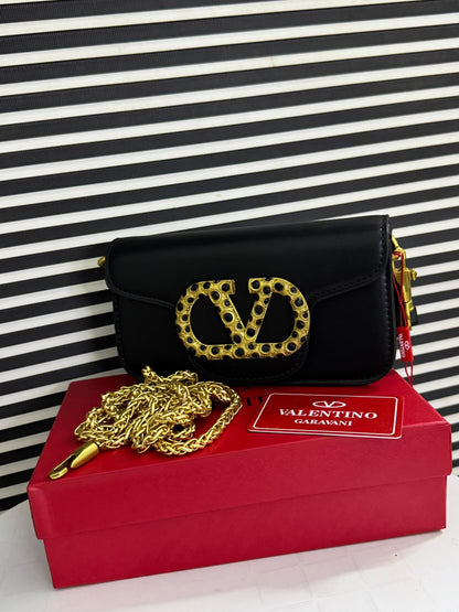 Valentino Garavani Loco Studded VLOGO Small Leather Shoulder Bag - Official