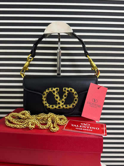 Valentino Garavani Loco Studded VLOGO Small Leather Shoulder Bag - Official
