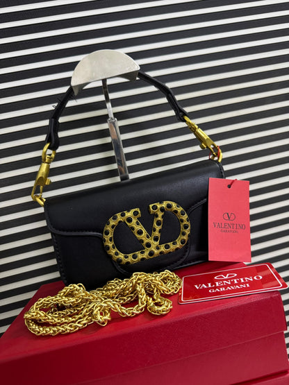 Valentino Garavani Loco Studded VLOGO Small Leather Shoulder Bag - Official