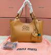 Miu MIu Leather Bag Calfskin Travertine/Periwinkle GHW