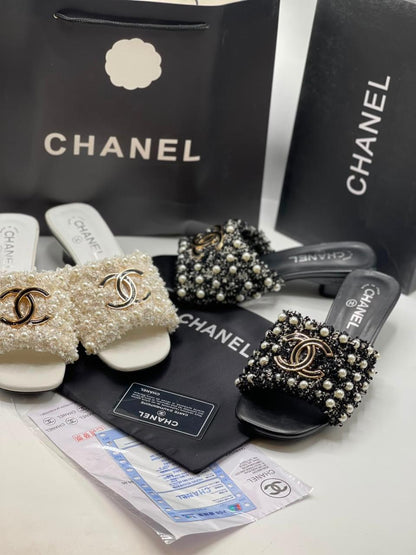 Cc Women Low Heeled Summer Pearl Sandals
