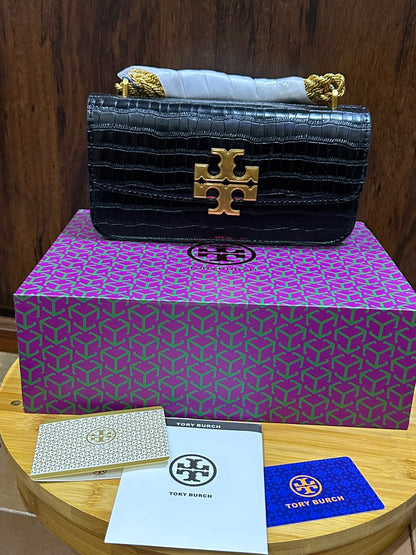 Tb Snake Quilted Crossbody Bag