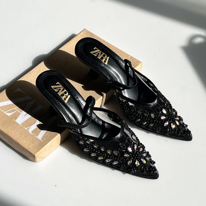 Zara Embroidered Heels