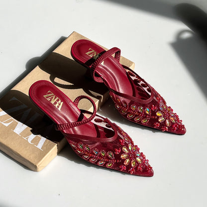 Zara Embroidered Heels