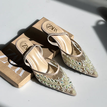 Zara Embroidered Heels