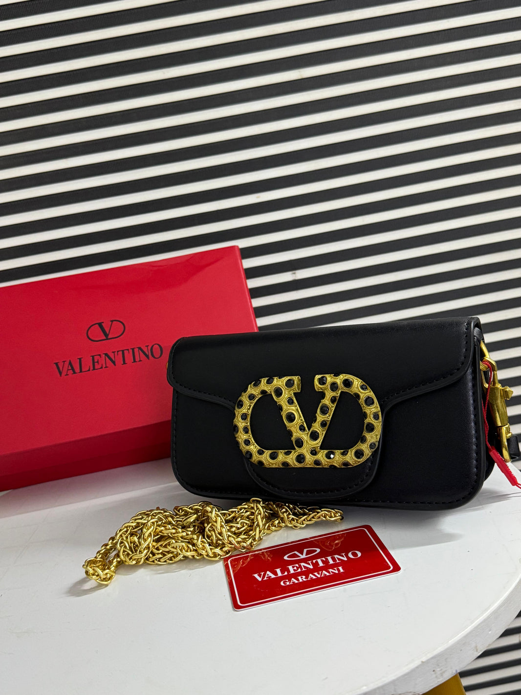 Valentino Loco Studded Small Leather Shoulder Bag