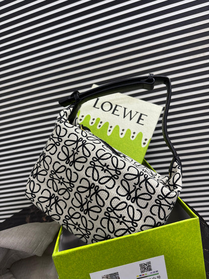Loewe Small Cubi Anagram Jacquard Canvas Shoulder Bag