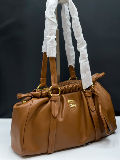Miu Miu Women's Brown Joie Leather Shoulder Bag