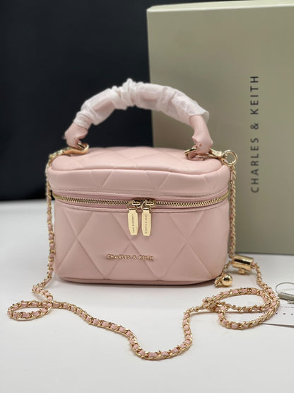 Charles  & keith Arwen Quilted Top Handle Vanity Bag