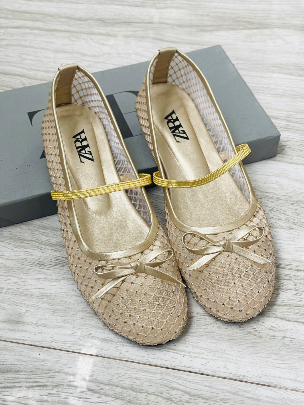 Zara Stone Net Pumps