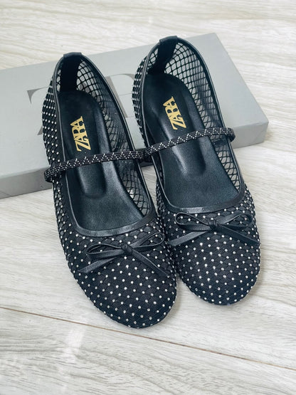 Zara Stone Net Pumps