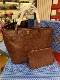 TORY BURCH SMALL T MONOGRAM ZIP TOTE