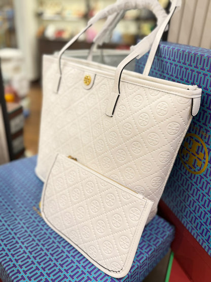 TORY BURCH SMALL T MONOGRAM ZIP TOTE