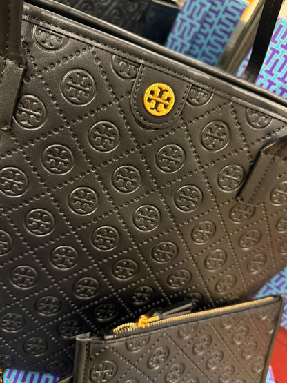 TORY BURCH SMALL T MONOGRAM ZIP TOTE