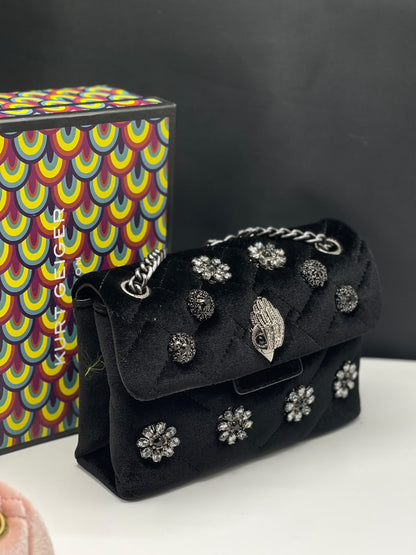 Kurt Geiger London Mini Velvet Kensington Bag